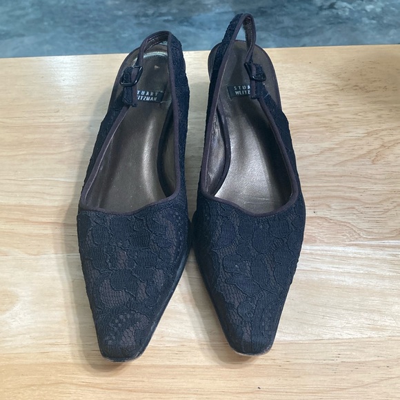 Black Laced Cloth Stuart Weitzman -size 6 AAA - Picture 1 of 6